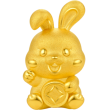 周六福（ZLF）新年礼物    黄金转运珠女款足金生肖兔多财兔红手绳 定价 1.18g