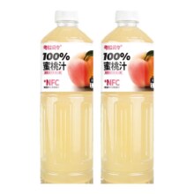 聚划算百亿补贴:100%桃汁1.25L*2无添加防腐剂