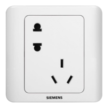 西门子(SIEMENS)开关插座 错位10A五孔插座 86型暗装面板 远景雅白色