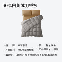 京东京造 Duvet D'oie 杜唯朵 90%白鹅绒羽绒被 1400g 2*2.3M 分区白鹅绒被