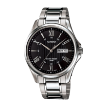 卡西欧（CASIO）经典指针系列 简约休闲商务时尚石英防水钢带男表MTP-1384D-1AVDF