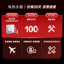 史密斯（A.O.SMITH）60升电热水器 国家补贴 金圭内胆 短款小尺寸 手机预约 双棒双3kW速热 E60VDP-B智能生态