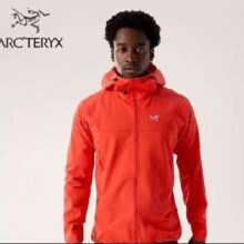 38节、预售：ARC'TERYX 始祖鸟 GAMMA HOODY 防风男子软壳夹克 Dynasty皇朝红