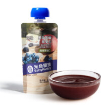 光合星球babycare宝宝辅食婴幼儿水果泥6月+黑莓蓝莓苹果泥尝鲜装60g