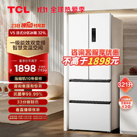 TCL 321升法式四门多门低音 风冷无霜 超薄家用电冰箱 R321V5-D象牙白