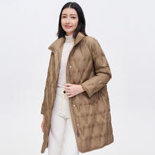 波司登 中长款女立领经典商务轻暖羽绒服外套