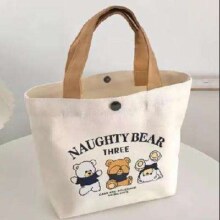 京喜 结实大容量帆布袋 休闲可爱 小熊帆布包27*23cm