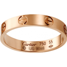 卡地亚（Cartier）戒指男女同款3.6毫米宽LOVE结婚婚戒情侣对戒 生日礼物送女友老婆 B4085200 18K玫瑰金色 53