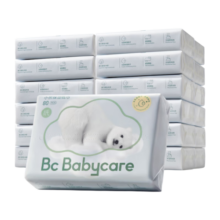 bc babycare熊柔巾 超柔婴儿纸巾新生儿宝宝保湿柔纸巾乳霜云柔抽纸巾 3层 80抽 24包 【大规格】