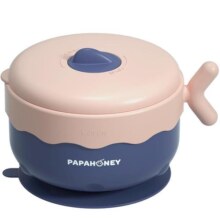 papahoney儿童注水保温碗婴幼儿宝宝餐具可拆卸不锈钢吸盘辅食碗