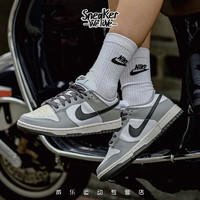 NIKE 耐克 DUNK LOW 女子白灰色透气低帮跑步运动休闲板鞋DD1503-117 35.5