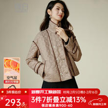 晚白 ONEBUYE 2024年冬款休闲厚外套时尚百搭翻领通勤简约棉服外套女 咖色 L