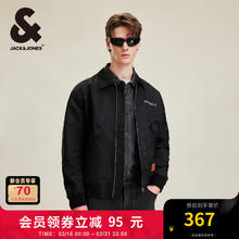 杰克琼斯 春秋季时尚百搭工装风飞行员夹克 E40 黑色