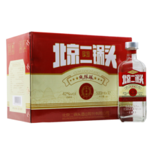 永丰牌北京二锅头 粮食白酒整箱 清香型白酒 方瓶整箱装 节日礼品 42度 500mL 12瓶 红标纯粮酿