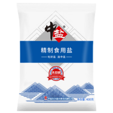 中盐 未加碘精制食用盐400g*7袋装