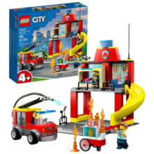 乐高（LEGO）积木玩具 城市系列 60375消防局与消防车 4岁+ 儿童玩具 新年礼物