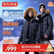 京东京造鹅绒羽绒服男女极寒加厚连帽大毛领外套 灰色 M