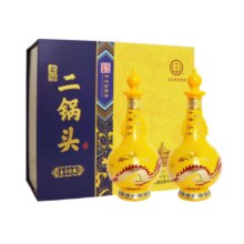 PLUS会员：永丰牌北京二锅头黄龙清香型白酒52度500ml*2瓶双支礼盒