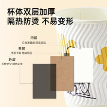 炊大皇 一次性纸杯 双层加厚咖啡杯 280ml 蓝色