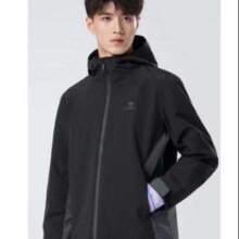 20点：骆驼 男装夹克防风防泼外套登山服 幻影黑/页岩灰 男女同款