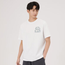 20点：gxg.jeans 男装 夏季新款短袖T恤 印花休闲体恤 白色-B 175/L
