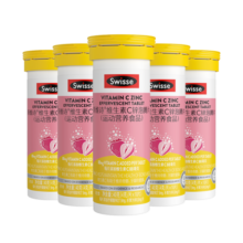 Swisse斯维诗 维生素C锌泡腾片 运动营养食品 清新草莓味 加倍自护力 「直播间专享」4g/片*10片*6支