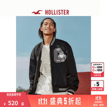 HOLLISTER 霍利斯特 24秋冬款黑色美式学院风棒球服棉服外套男装KI332-4088 黑色 L (180/108A)