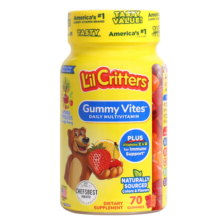 小熊糖丽贵小熊糖Lilcritters儿童复合维生素叶黄素营养软糖70粒