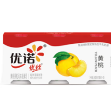 20点！优诺 果粒黄桃味酸奶135gx3杯 家庭分享装 低温酸牛奶