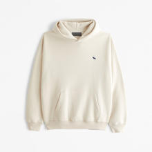 Abercrombie & Fitch 男装24春秋新款经典小麋鹿抓绒美式连帽卫衣KI122-4259 米色 L (180/108A)