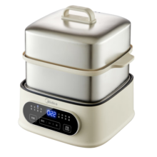 美的（Midea）电蒸锅不锈钢蒸锅电煮锅蒸箱家用多功能锅三层智能预约蒸煮一体电火锅煮蛋器蒸包子炖锅 9.3L MZ-ZGC232366