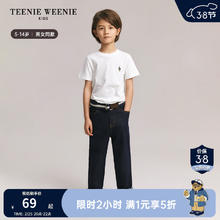 TEENIE WEENIE Kids小熊童装24春夏男女童纯棉基础款圆领T恤 象牙白 150cm
