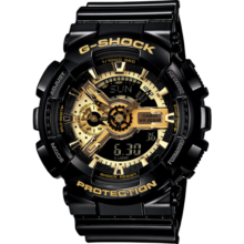 卡西欧CASIO手表 G-SHOCK手表黑金系列 双显防水运动学生电子男士手表 GA-110GB-1ADR