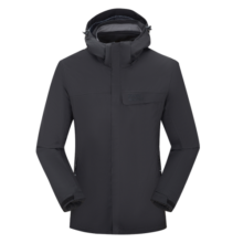ALPINT MOUNTAIN埃尔蒙特冲锋衣三合一户外登山服外套男暴雨级防水防风抓绒内胆女 【城际系列】男士黑色 L