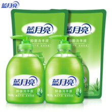 蓝月亮芦荟抑菌99.9%洗手液泡沫丰富保湿500g*2瓶+洗手液补充装500g*2袋
