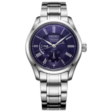 精工（SEIKO）手表 日韩表日本原装防水月见蓝珐琅男士腕表SPB091J1 生日礼物
