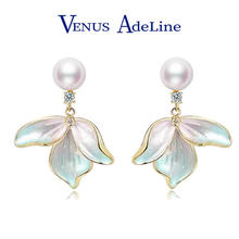 VENUS ADELINE 鸢尾花珍珠耳环