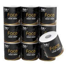 【10点抢】洁柔卷纸Face黑面子卷筒纸4层加厚140g10卷厕纸卫生纸