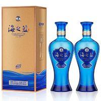 去商家购买 洋河 海之蓝 蓝色经典 42%vol 浓香型白酒 480ml*2瓶 双支装