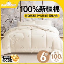 限移动端、京东百亿补贴：睡眠英雄 SleepHero A类抑菌100%新疆棉花 里外全棉被芯 6斤 150*200cm