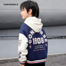 Converse儿童童装2024新款男童夹克儿童时尚潮流百搭棒球服 藏青蓝 110 【110/52（4）】