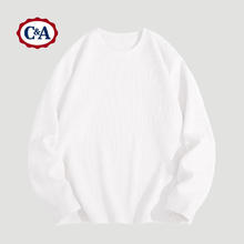 C&A 圆领华夫格卫衣 白色