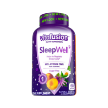 vitafusion美国进口褪黑素sleepwell改善睡眠倒时差营养软糖60粒