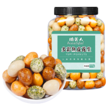 plus会员：脆美人 多彩鱼皮花生豆 500g 罐装