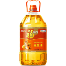 福临门花生油 食用油压榨一级 小榨炒香花生油5L