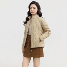 YAYA 鸭鸭（YAYA）轻薄羽绒服女冬季时尚百搭简约纯色休闲立领保暖外套 卡其色 M