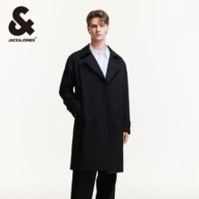 PLUS会员：JACK&JONES 杰克·琼斯 男装 静奢风宽松风衣 翻领中长款大衣 E40