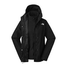 THE NORTH FACE 北面 冲锋衣女户外保暖抓绒内胆三合一冲锋外套89Y3 黑色/JK3