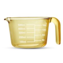 康宁VISIONS烘焙玻璃带刻度耐热玻璃量杯热奶500ml量杯（带盖）