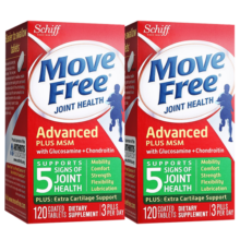 益节（Move Free）氨糖软骨素钙片绿瓶120粒*2 维骨力成人中老年护关节营养品 【性价比优选】绿瓶120粒双瓶装